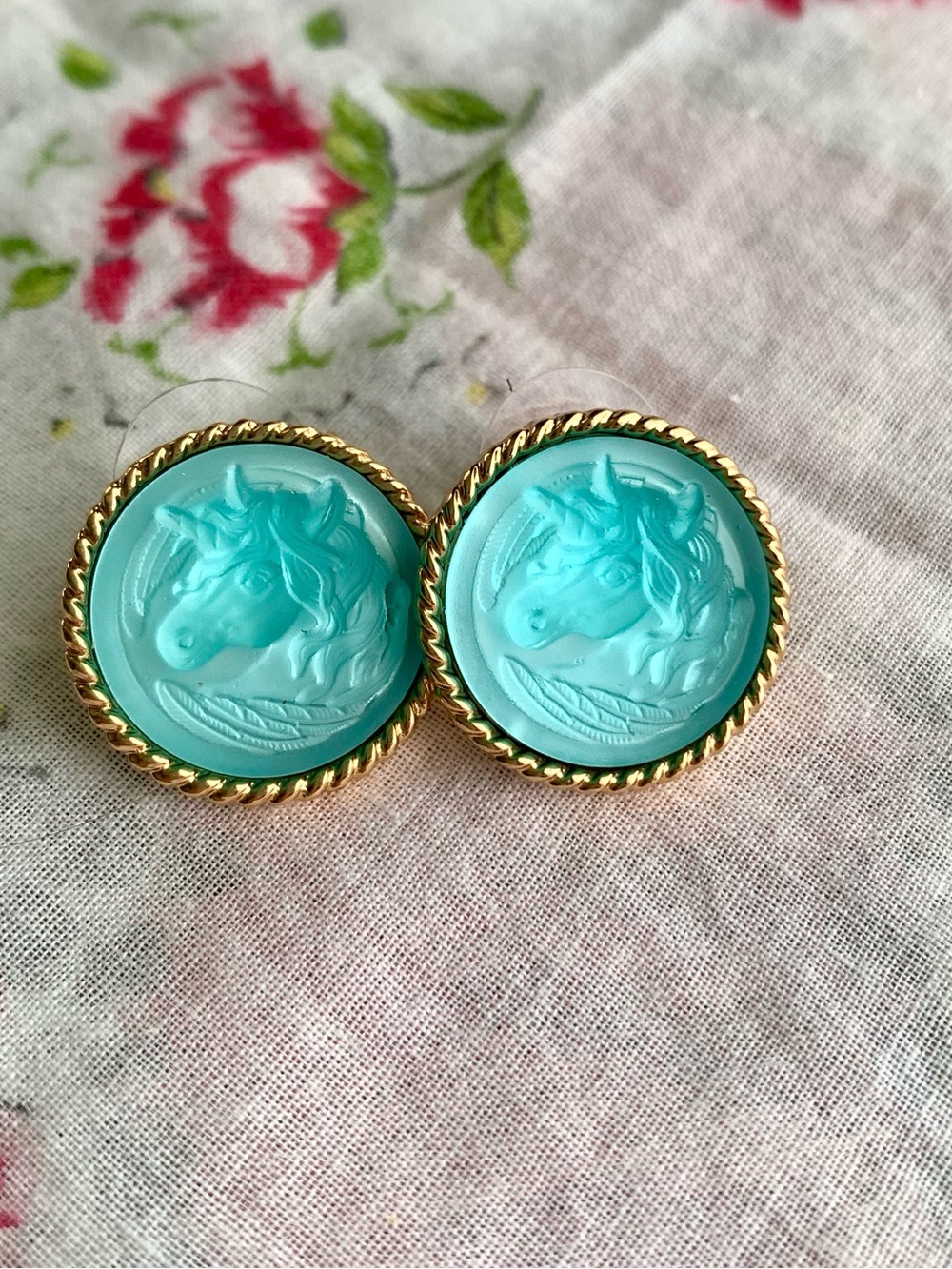 Kirk’s Folly Blue Unicorn Vintage/Retro Style Earrings